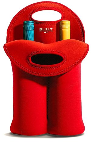 Neoprene Two-Bottle Tote (Cranberry Red)