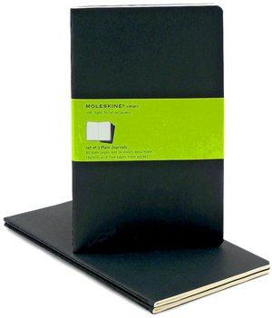 Moleskine Cahier Black Large Plain Journal, Set of 3