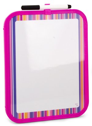 Pink Stripe Dry Erase Board with Marker (8.5x11)