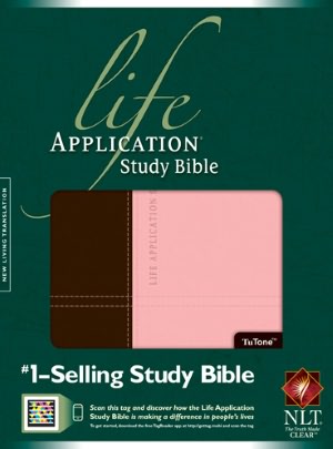 Life Application Study Bible NLT, Tutone Dark Brown/Pink, Indexed, Leatherlike