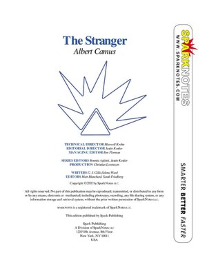 The Stranger (SparkNotes Literature Guide Series)