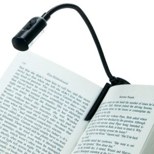 2 LED Black Spike Light Clip-on Booklight