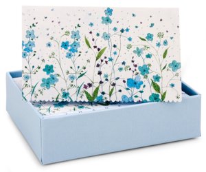 Blue Flowers Thank You Notes Set Of 14