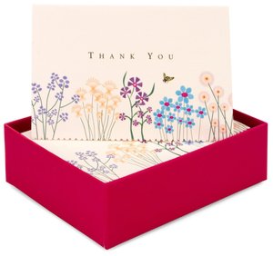 Sparkly Garden Thank You Box Notecard set of 14