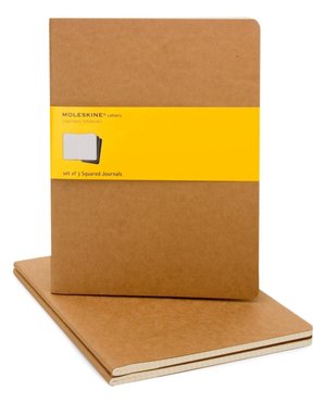 Moleskine Cahier Kraft Extra Large Squared Journal, Set of 3