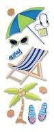 A Touch Of Jolee's A Day At The Beach Dimensional Stickers-Sunbathing by Jolees: Product Image