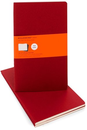 Moleskine Cahier Red Large Ruled Journal, Set of 3