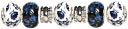Trinkettes Glass & Metal Beads 7/Pkg-Navy Flowers by Cousin: Product Image