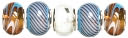 Trinkettes Glass & Metal Beads 5/Pkg-Orange & Blue Swirl by Cousin: Product Image