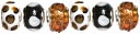 Trinkettes Glass & Metal & Clay Beads 6/Pkg-Black & Gold Dots by Cousin: Product Image