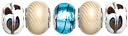 Trinkettes Glass & Metal Beads 5/Pkg-Blue & Black Swirl by Cousin: Product Image