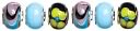 Trinkettes Glass & Metal & Clay Beads 6/Pkg-Black & Yellow Flowers by Cousin: Product Image