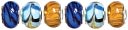 Trinkettes Glass & Metal & Clay Beads 6/Pkg-Blue & Black Swirl by Cousin: Product Image
