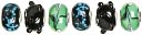 Trinkettes Glass & Metal & Clay Beads 6/Pkg-Blue & Black Speckle by Cousin: Product Image