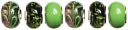 Trinkettes Glass & Metal & Clay Beads 6/Pkg-Black & Green Speckle by Cousin: Product Image