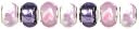 Trinkettes Glass & Metal Beads 7/Pkg-Purple & Pink Swirl by Cousin: Product Image