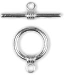 Bits & Pieces Large Round Toggle 6/Pkg-Silver by Cousin: Product Image