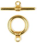 Bits & Pieces Large Round Toggle 6/Pkg-Gold by Cousin: Product Image