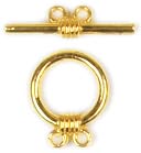 Bits & Pieces 2-Strand Round Toggle 6/Pkg-Gold by Cousin: Product Image