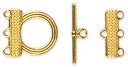 Bits & Pieces 3-Strand Round Toggle 5/Pkg-Gold by Cousin: Product Image