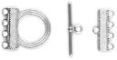Bits & Pieces 4-Strand Round Toggle 5/Pkg-Silver by Cousin: Product Image