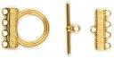 Bits & Pieces 4-Strand Round Toggle 5/Pkg-Gold by Cousin: Product Image