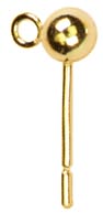 Bits & Pieces 4mm Post W/Ball & Loop 6/Pkg-Gold by Cousin: Product Image