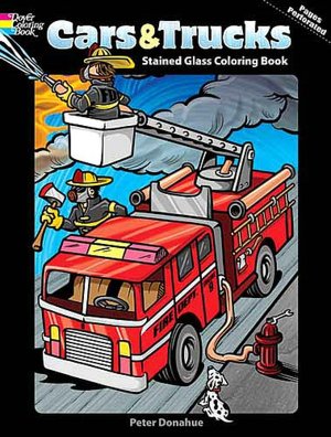 Cars and Trucks Stained Glass Coloring Book