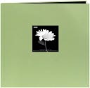 Book Cloth Cover Postbound Album With Window 12"X12"-Sage Green by Pioneer: Product Image