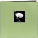 Book Cloth Cover Postbound Album With Window 8"X8"-Sage Green by Pioneer: Product Image