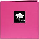 Book Cloth Cover Postbound Album With Window 8"X8"-Bright Pink by Pioneer: Product Image