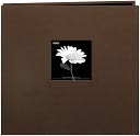 Book Cloth Cover Postbound Album With Window 8"X8"-Brown by Pioneer: Product Image