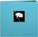 Book Cloth Cover Postbound Album With Window 12"X12"-Turquoise Blue by Pioneer: Product Image