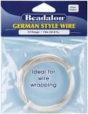 German Style Round Wire 22 Gauge 32.8 Feet/Pkg-Silver by Beadalon: Product Image
