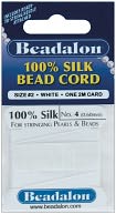 Silk Bead Cord .60mm 6.5 Feet/Pkg-White by Beadalon: Product Image