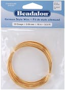 German Style Round Wire 22 Gauge 32.8 Feet/Pkg-Gold by Beadalon: Product Image
