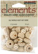 Elements Old World Assorted Beads 28 Grams/Pkg-Antique Bone by Beadery: Product Image
