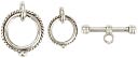Bar & Ring Toggle Clasps 7/Pkg-Antique Silver 13mm&18mm by Blue Moon Beads: Product Image