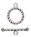Sterling Elegance Genuine 925 Sterling Slvr Beads & Findings-Small Rope Toggle 1/Pkg by Cousin: Product Image