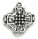 Precious Accents Silver Plated Metal Beads & Findings-12.5mm Cross Bead 12/Pkg by Cousin: Product Image