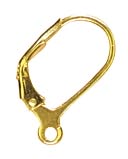 Gold Elegance 14k Gold Plated Beads & Findings-Euro Lever With Loop 2/Pkg by Cousin: Product Image