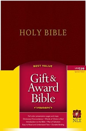Gift and Award Bible Nlt Imitation Leather Burgundy