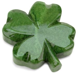 Green Four Leaf Clover Italian Alabaster Paperweight