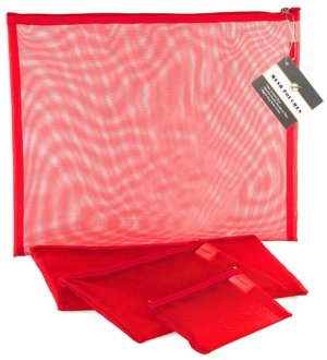 Red Mesh Pouch Set of 4