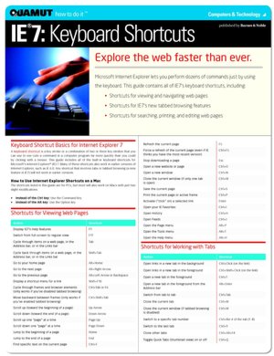 Internet Explorer 7 Keyboard Shortcuts (Quamut)