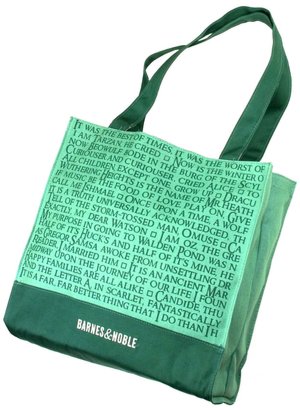 Barnes & Noble Quotes Green Canvas Tote Bag (14