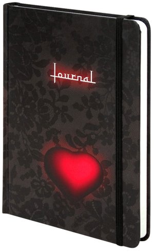 Black Lace Heart Lined Journal (6