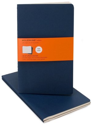 Moleskine Cahier Navy Blue Large Ruled Journal, Set of 3