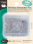 Brass Dressmaker Pins-Size 20 200/Pkg by Dritz: Product Image