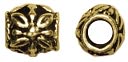 Precious Accents Gold Plated Metal Beads & Findings-9x10mm Barrel Bead W 6mm Hole 12 Pkg by Cousin: Product Image